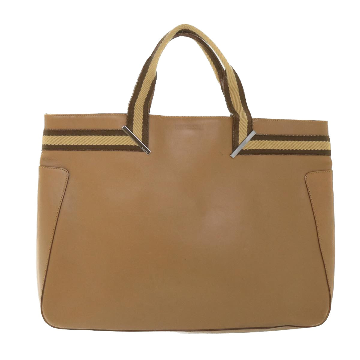 GUCCI Sherry Line Hand Bag Leather Brown Beige 002 1134 ar10394