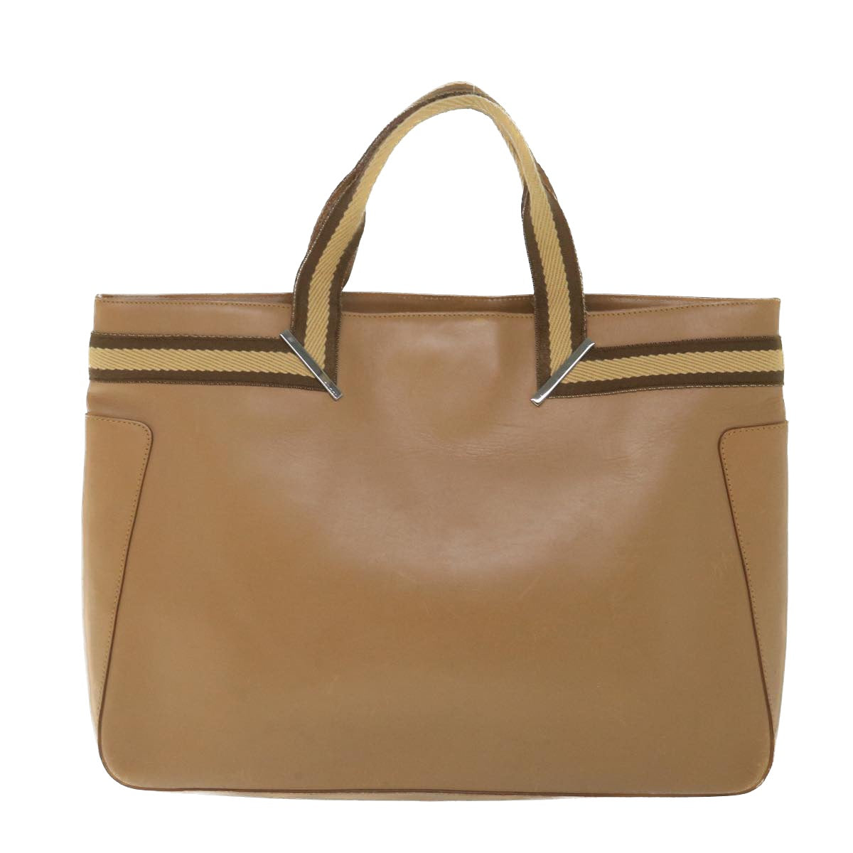 GUCCI Sherry Line Hand Bag Leather Brown Beige 002 1134 ar10394