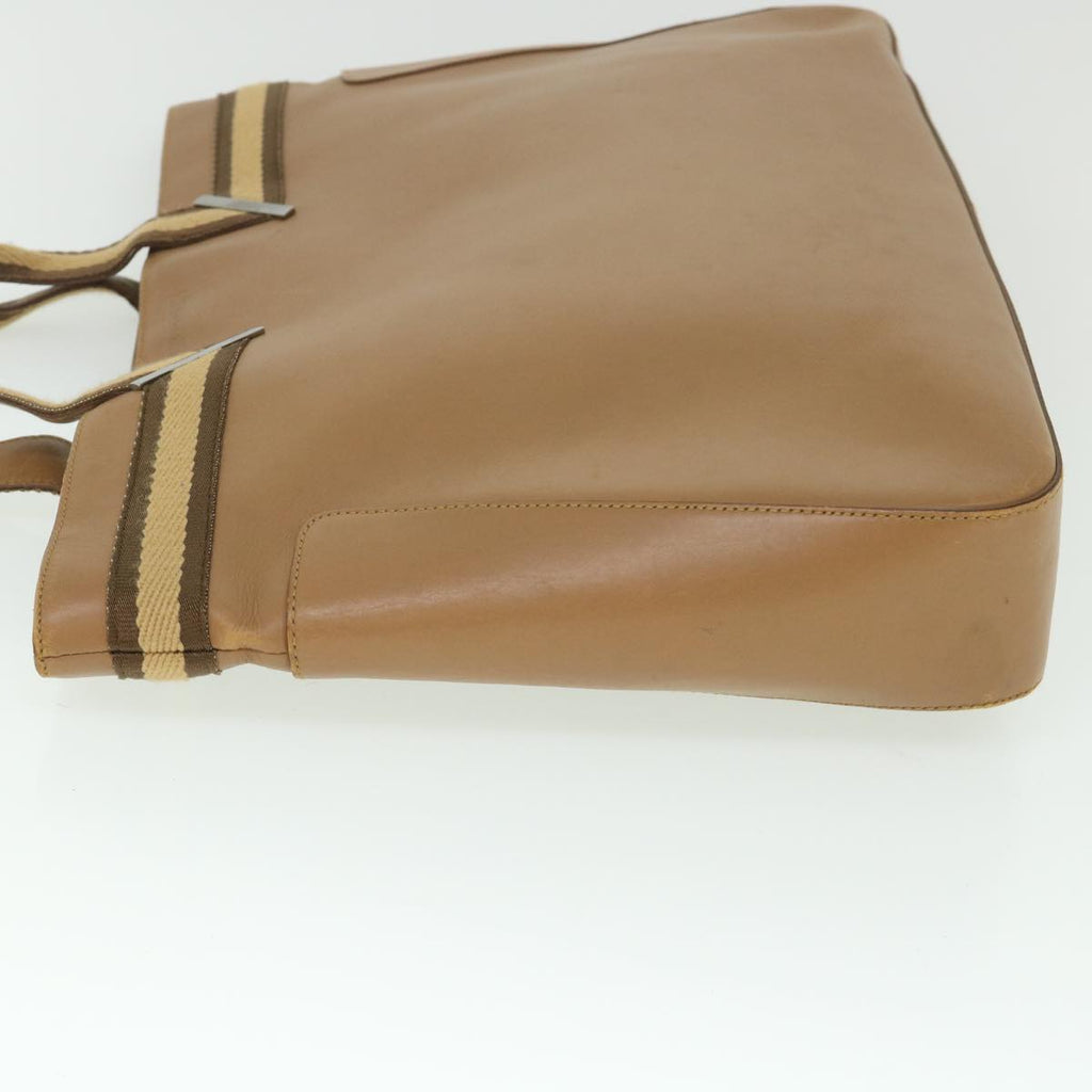 GUCCI Sherry Line Hand Bag Leather Brown Beige 002 1134 ar10394