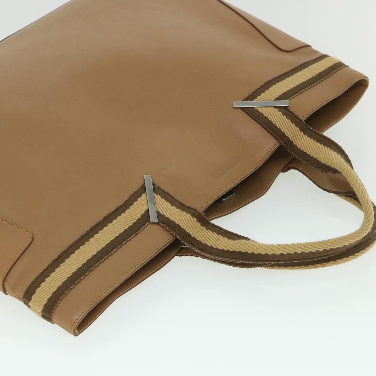 GUCCI Sherry Line Hand Bag Leather Brown Beige 002 1134 ar10394