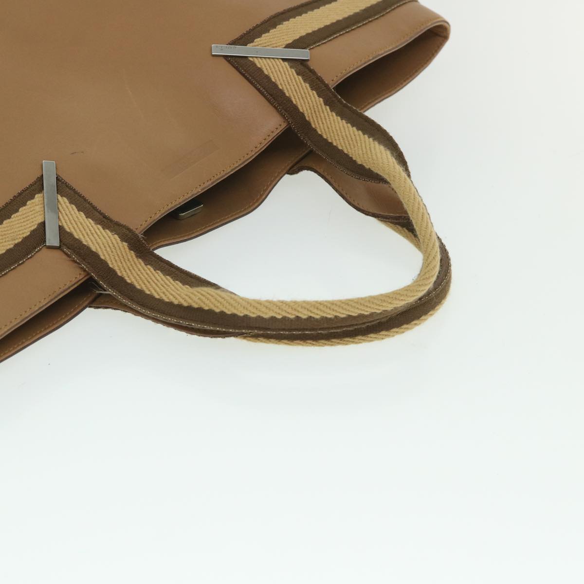 GUCCI Sherry Line Hand Bag Leather Brown Beige 002 1134 ar10394