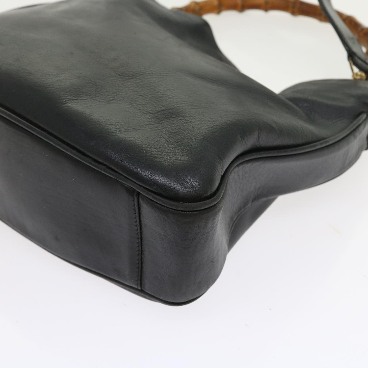 GUCCI Bamboo Shoulder Bag Leather 2way Black ar10406