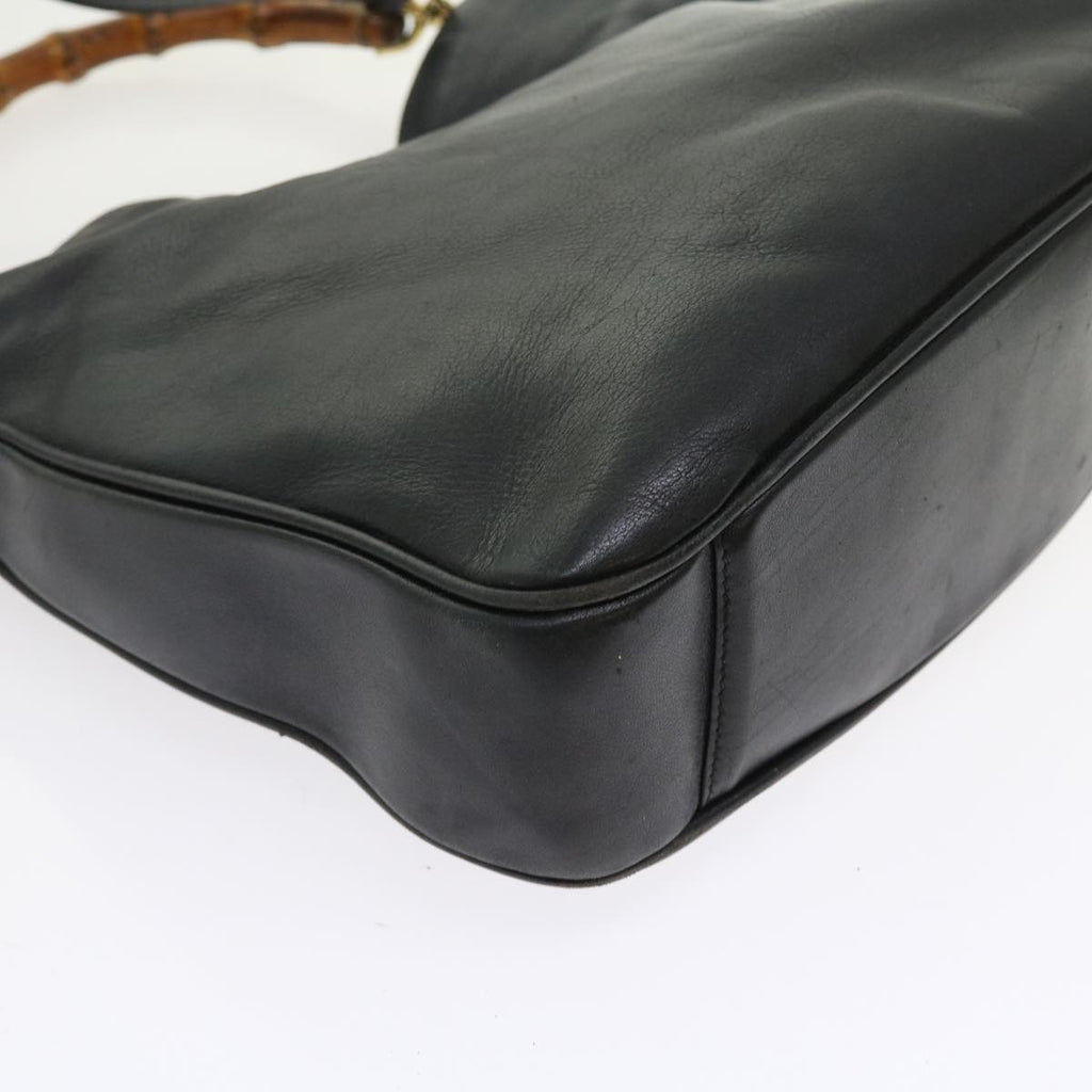 GUCCI Bamboo Shoulder Bag Leather 2way Black ar10406