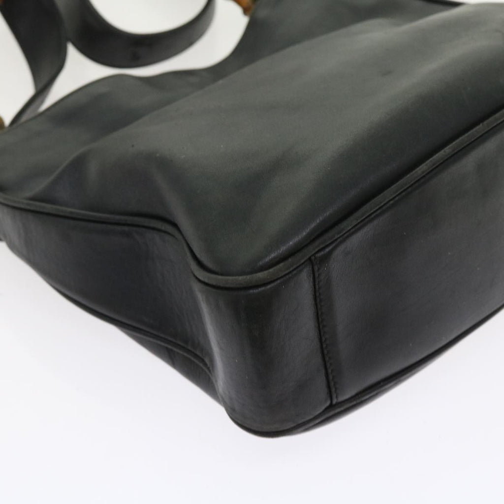 GUCCI Bamboo Shoulder Bag Leather 2way Black ar10406