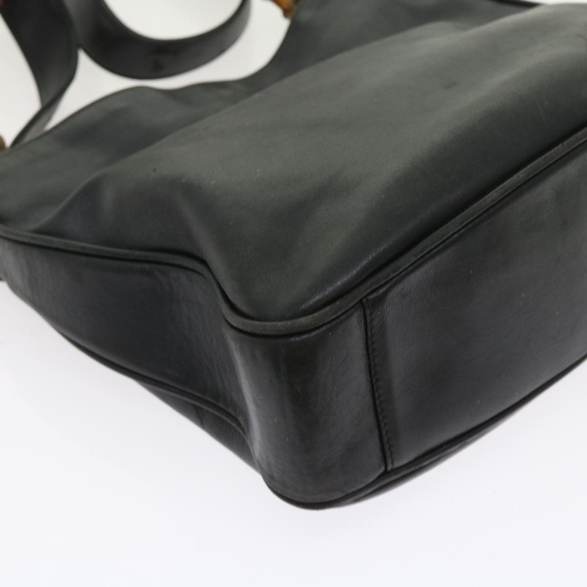 GUCCI Bamboo Shoulder Bag Leather 2way Black ar10406