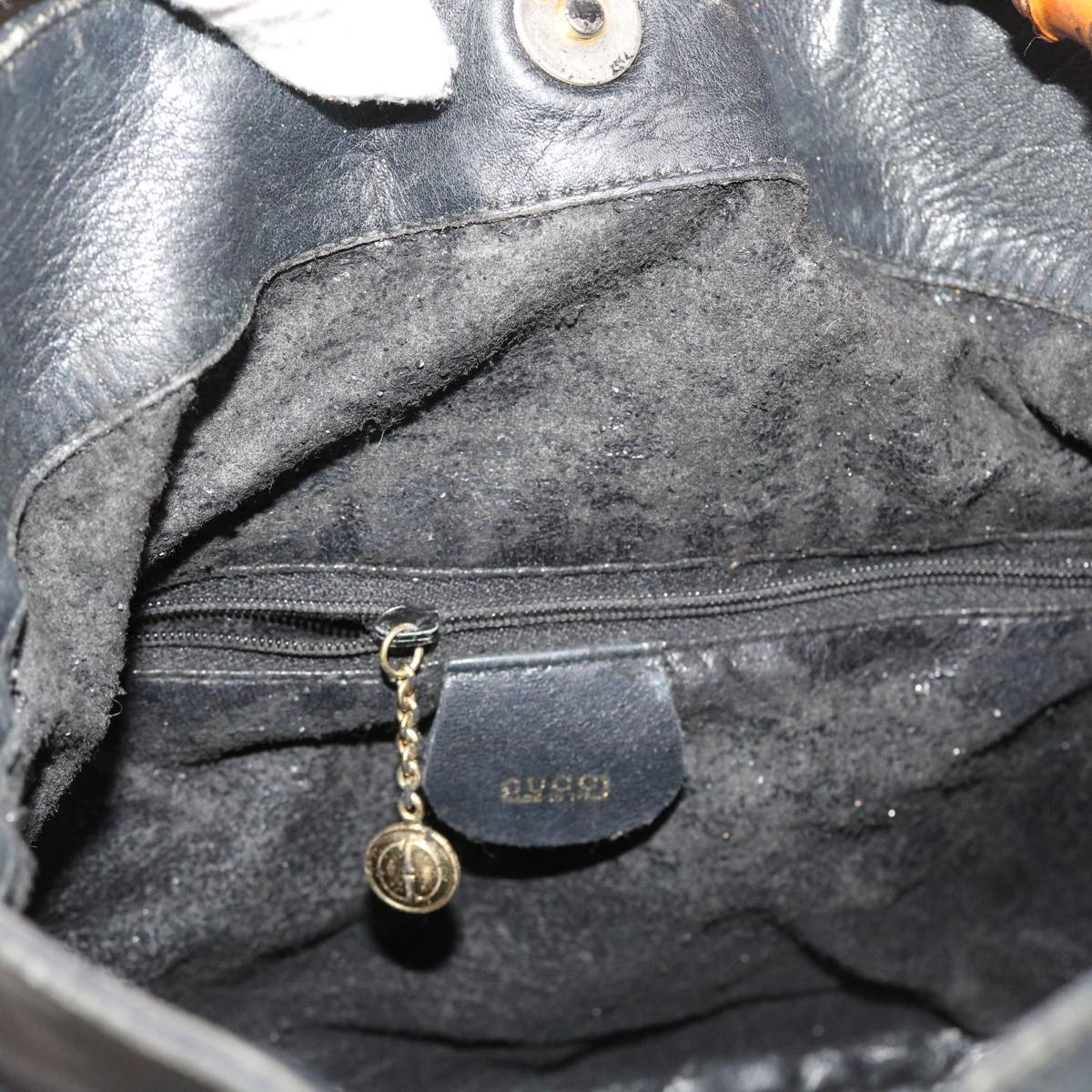 GUCCI Bamboo Shoulder Bag Leather 2way Black ar10406