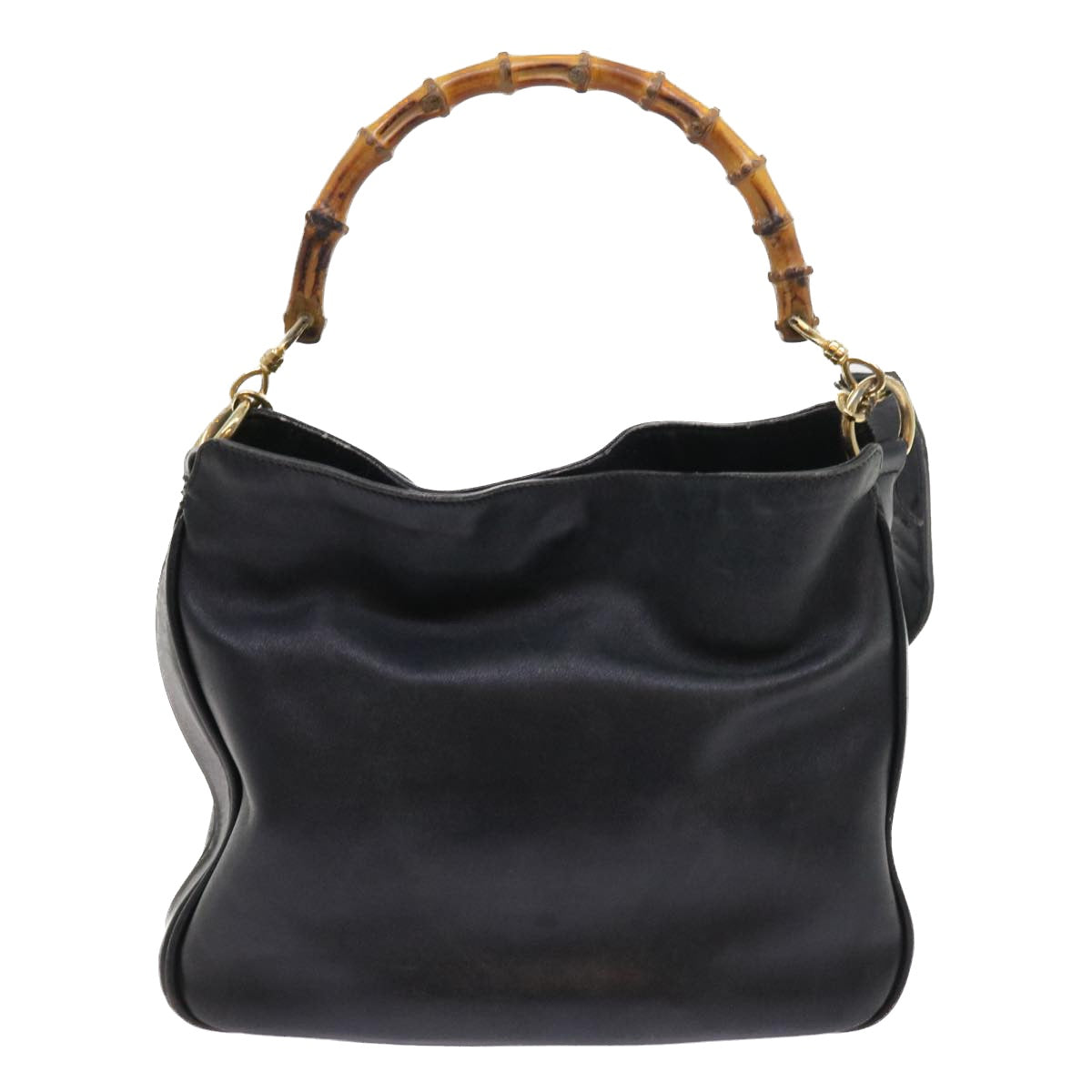 GUCCI Bamboo Shoulder Bag Leather 2way Black ar10406