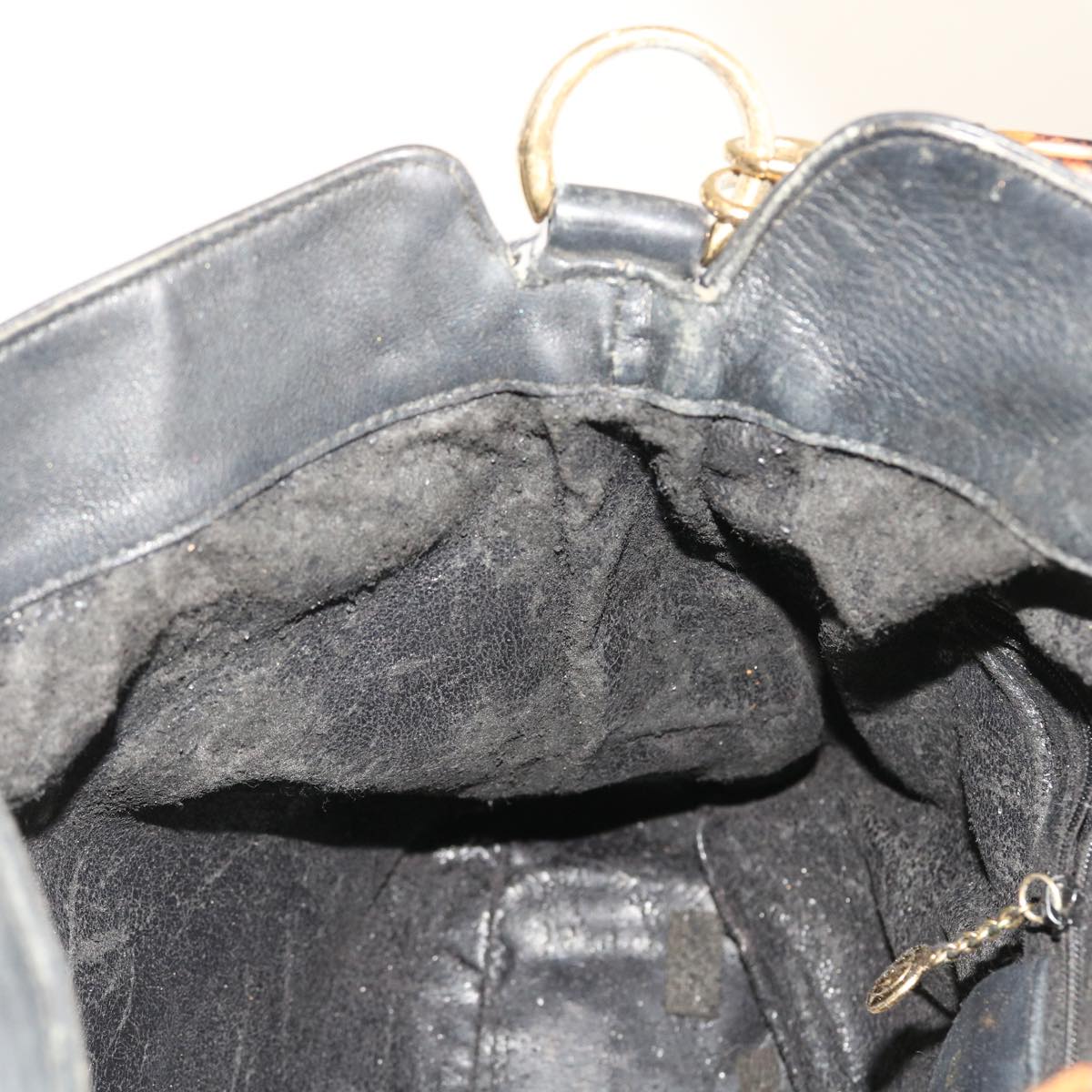 GUCCI Bamboo Shoulder Bag Leather 2way Black ar10406