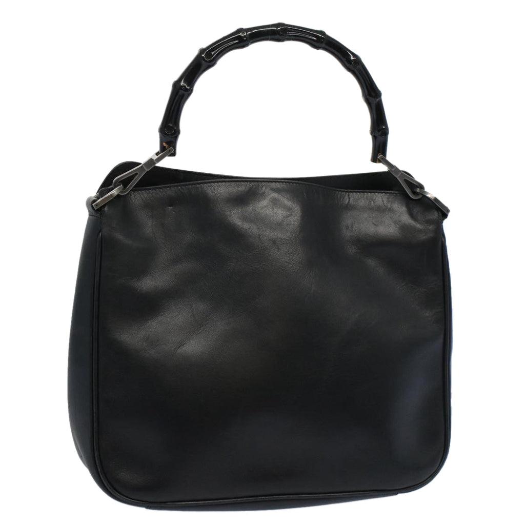 GUCCI Bamboo Shoulder Bag Leather Black ar10417