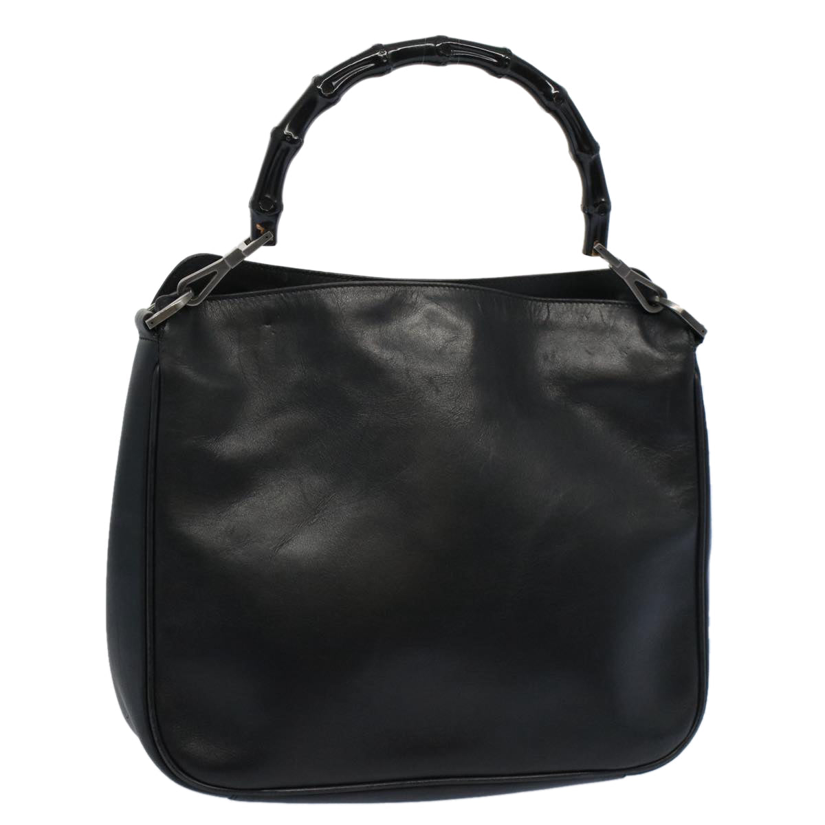 GUCCI Bamboo Shoulder Bag Leather Black ar10417