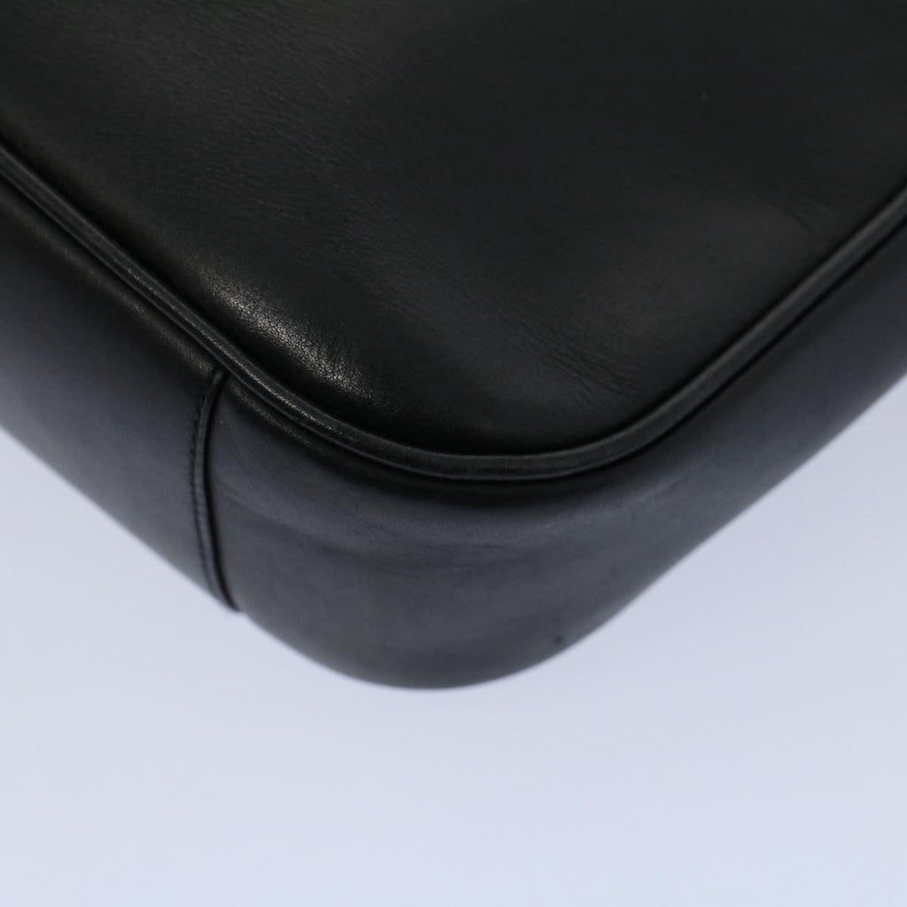 GUCCI Bamboo Shoulder Bag Leather Black ar10417