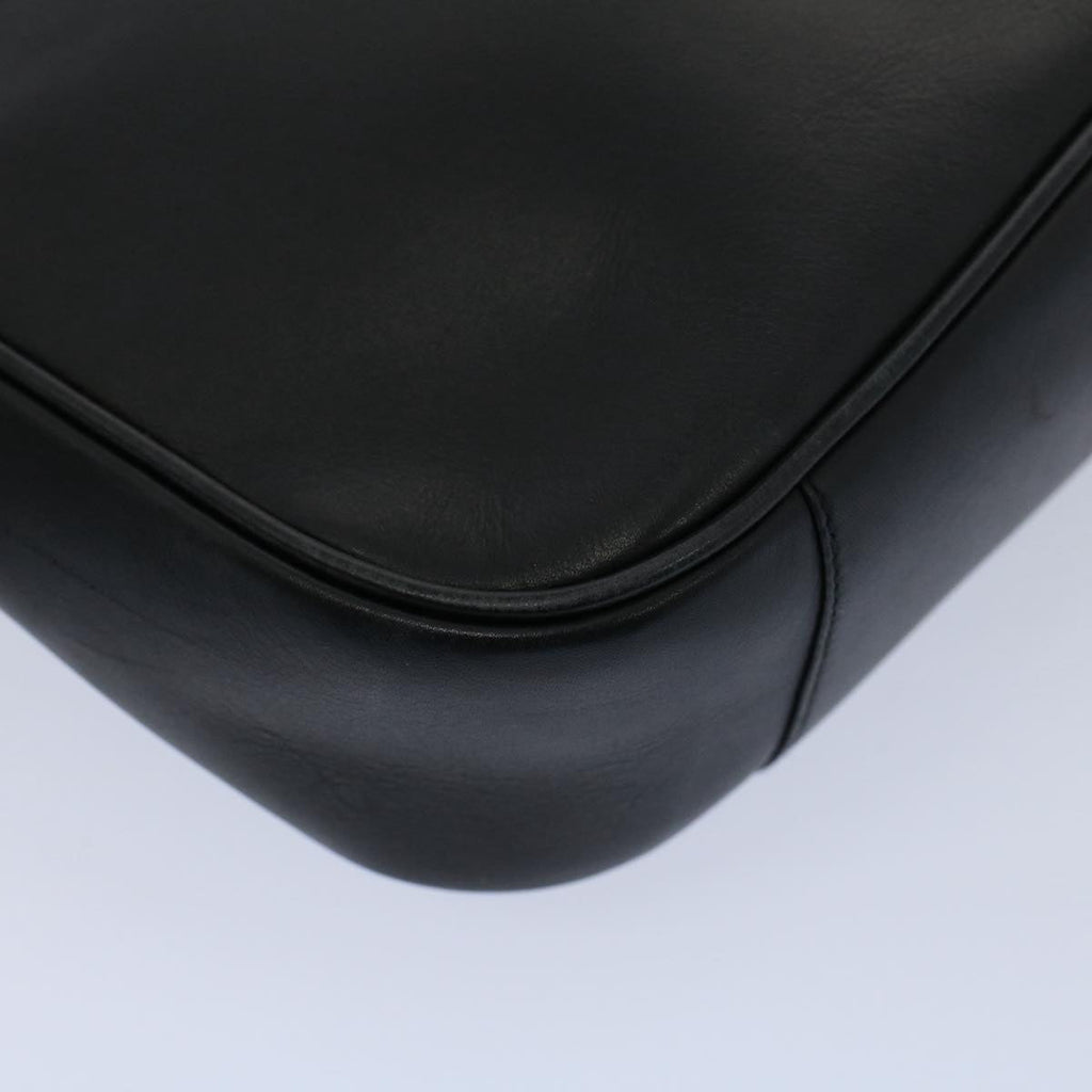 GUCCI Bamboo Shoulder Bag Leather Black ar10417