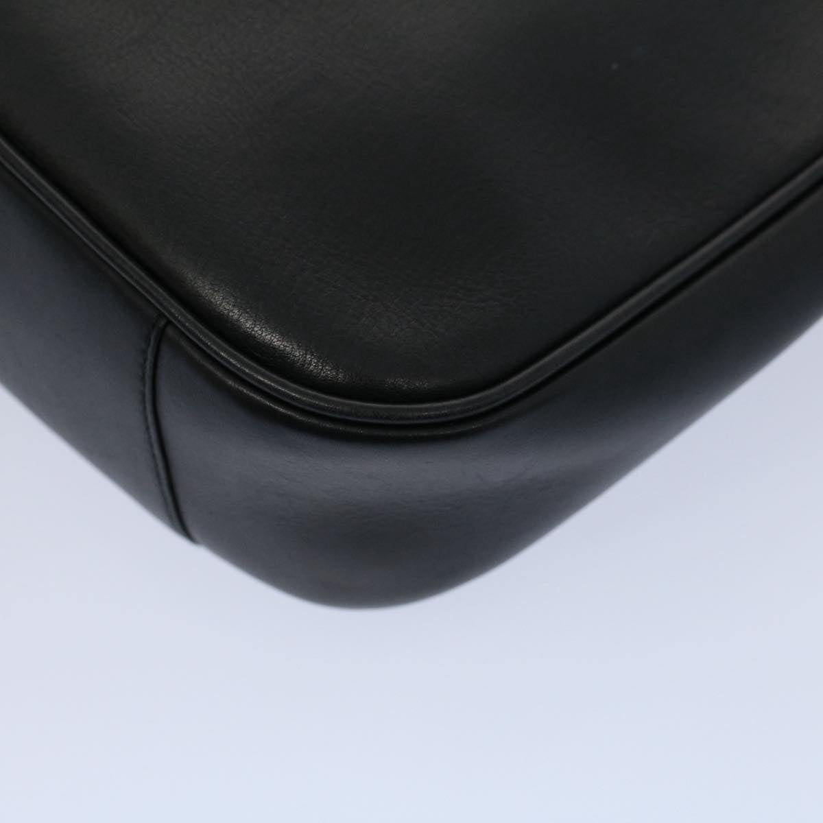 GUCCI Bamboo Shoulder Bag Leather Black ar10417