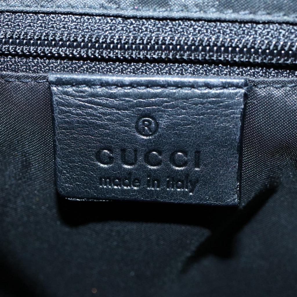 GUCCI Bamboo Shoulder Bag Leather Black ar10417