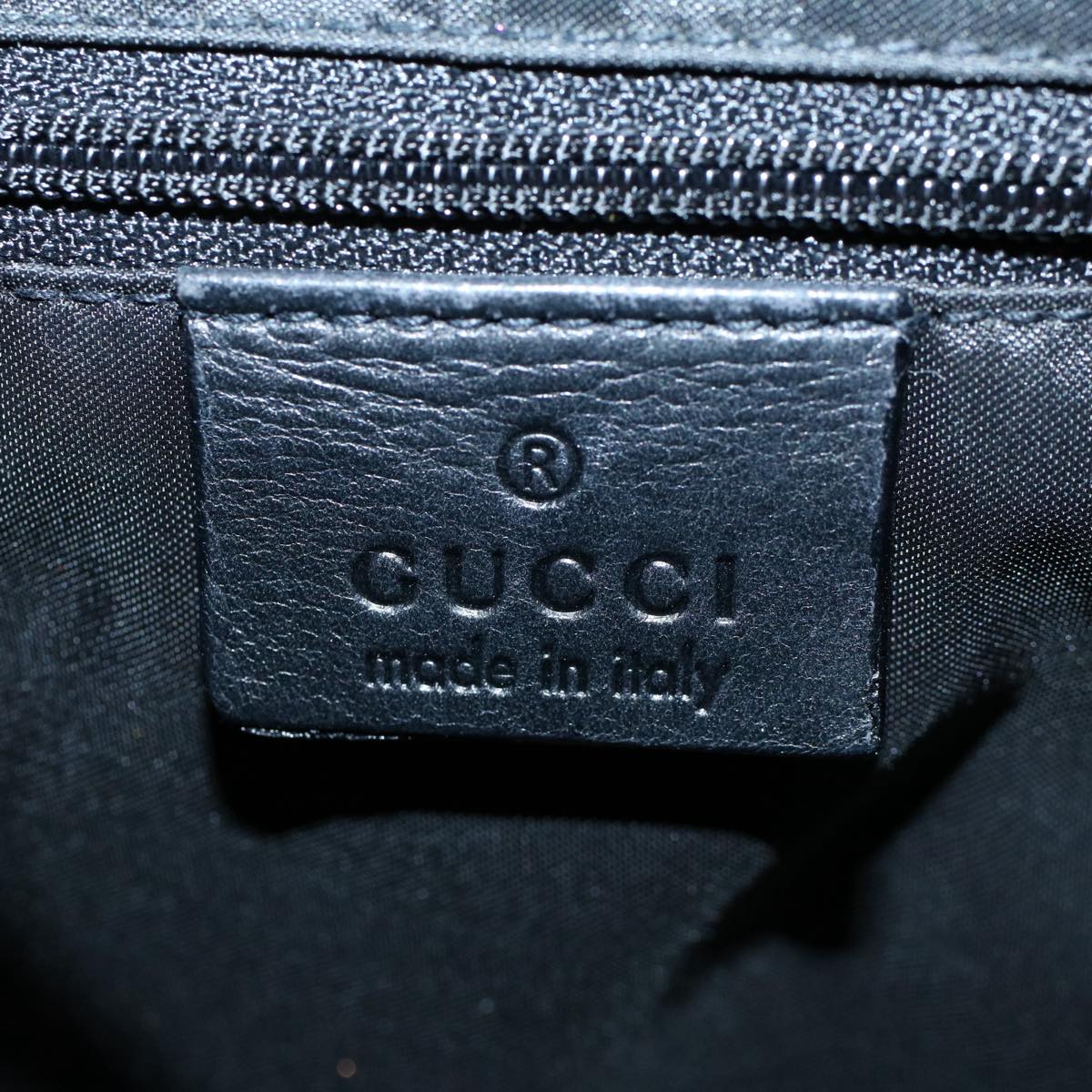 GUCCI Bamboo Shoulder Bag Leather Black ar10417