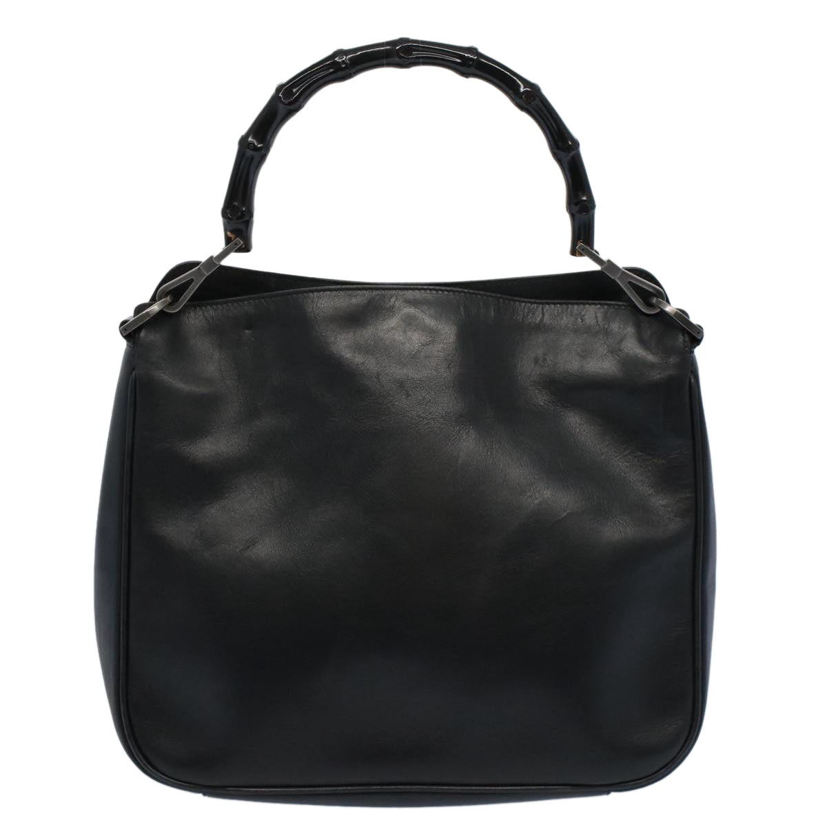 GUCCI Bamboo Shoulder Bag Leather Black ar10417