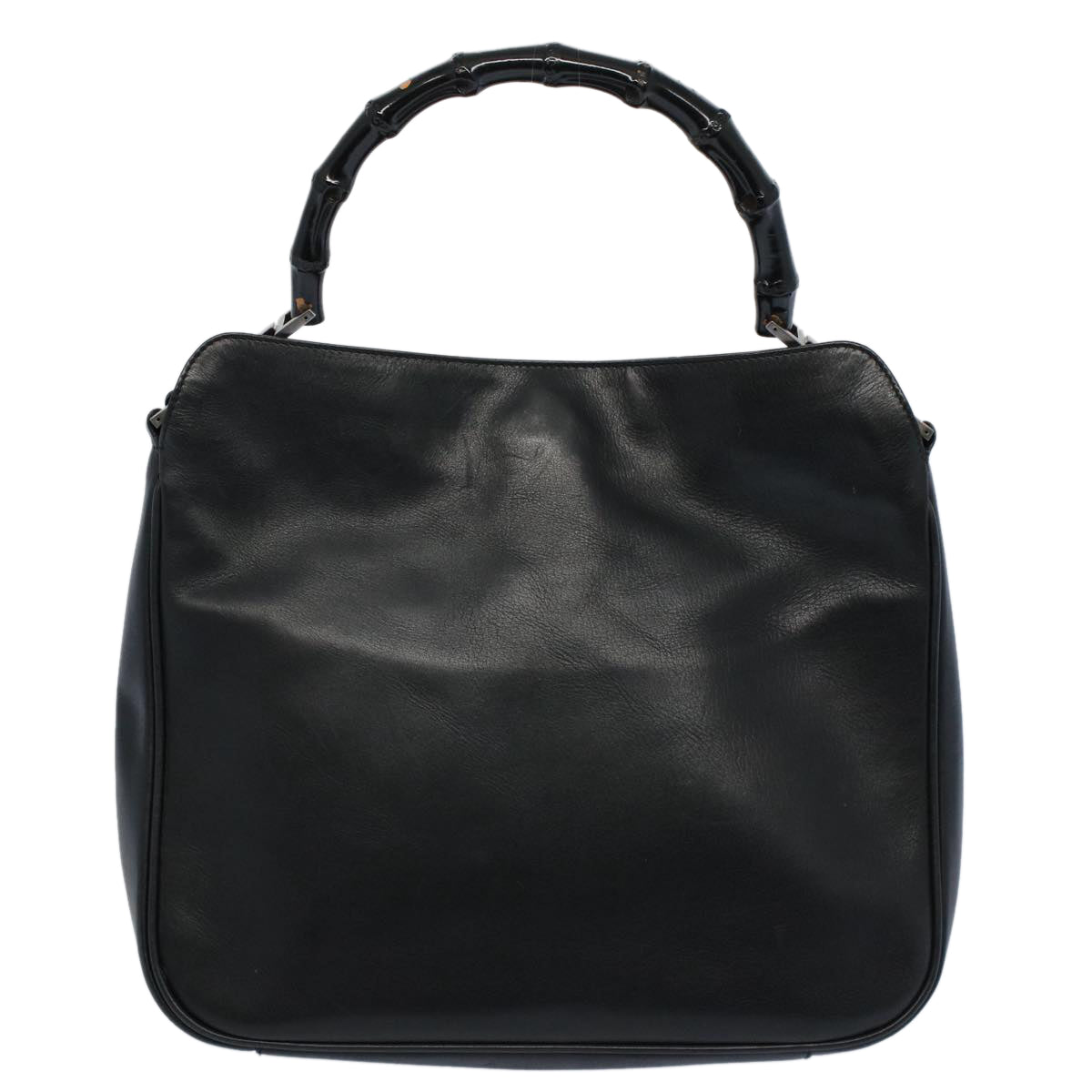 GUCCI Bamboo Shoulder Bag Leather Black ar10417