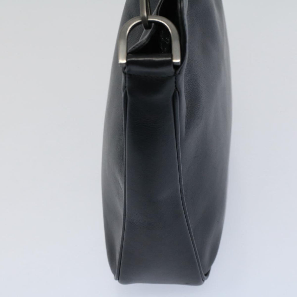 GUCCI Bamboo Shoulder Bag Leather Black ar10417