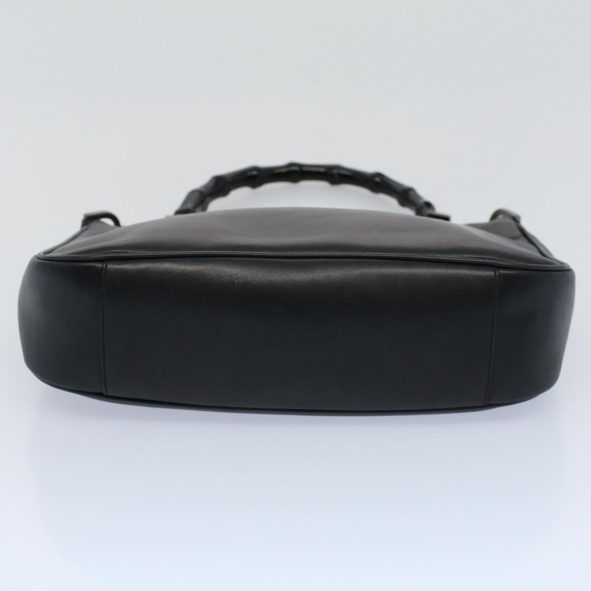GUCCI Bamboo Shoulder Bag Leather Black ar10417