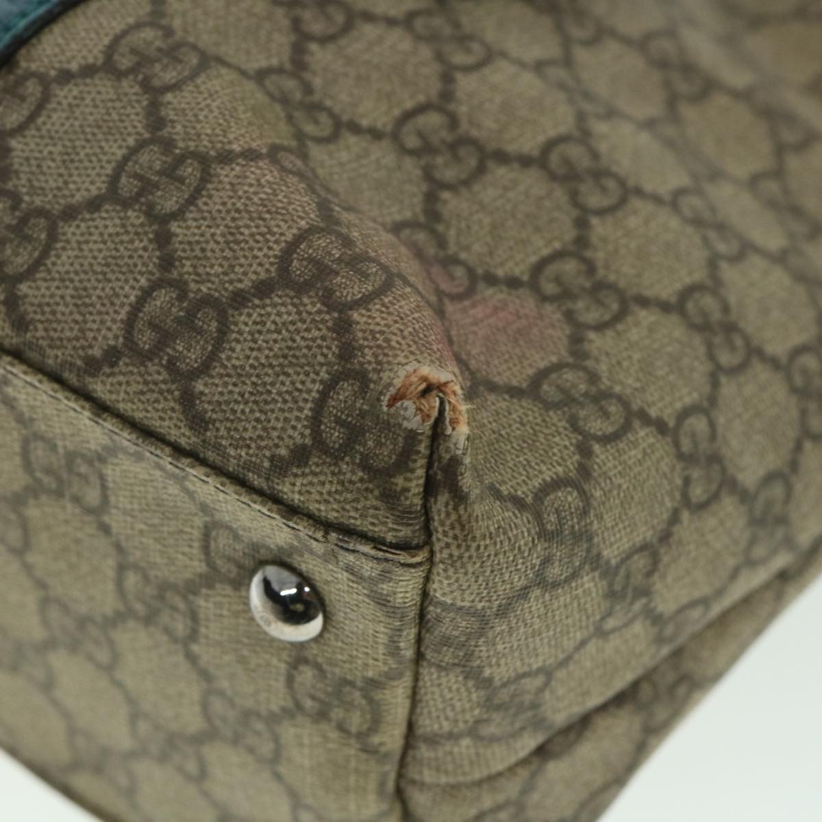 GUCCI GG Supreme Tote Bag PVC Leather Beige 114595 ar10426