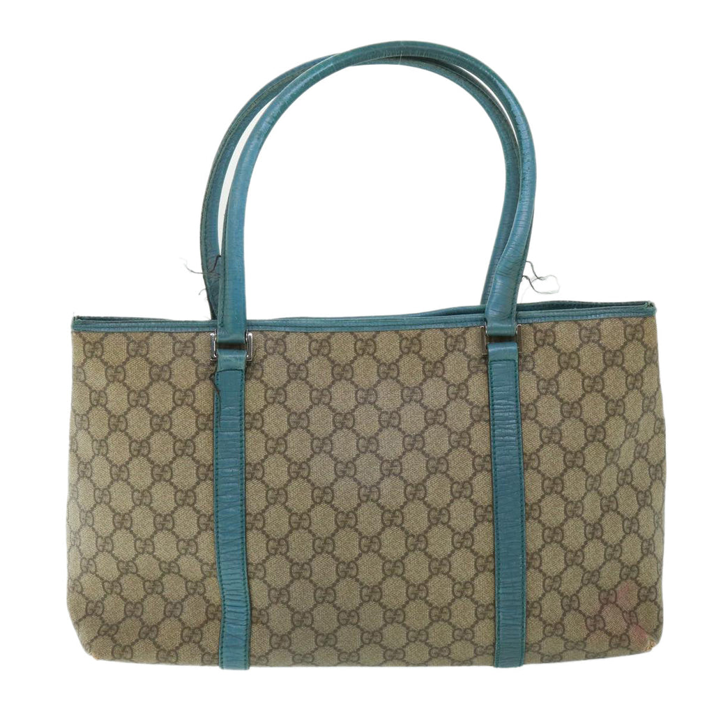 GUCCI GG Supreme Tote Bag PVC Leather Beige 114595 ar10426