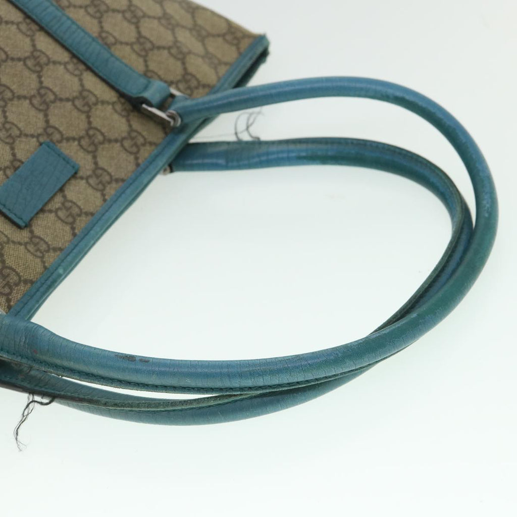 GUCCI GG Supreme Tote Bag PVC Leather Beige 114595 ar10426