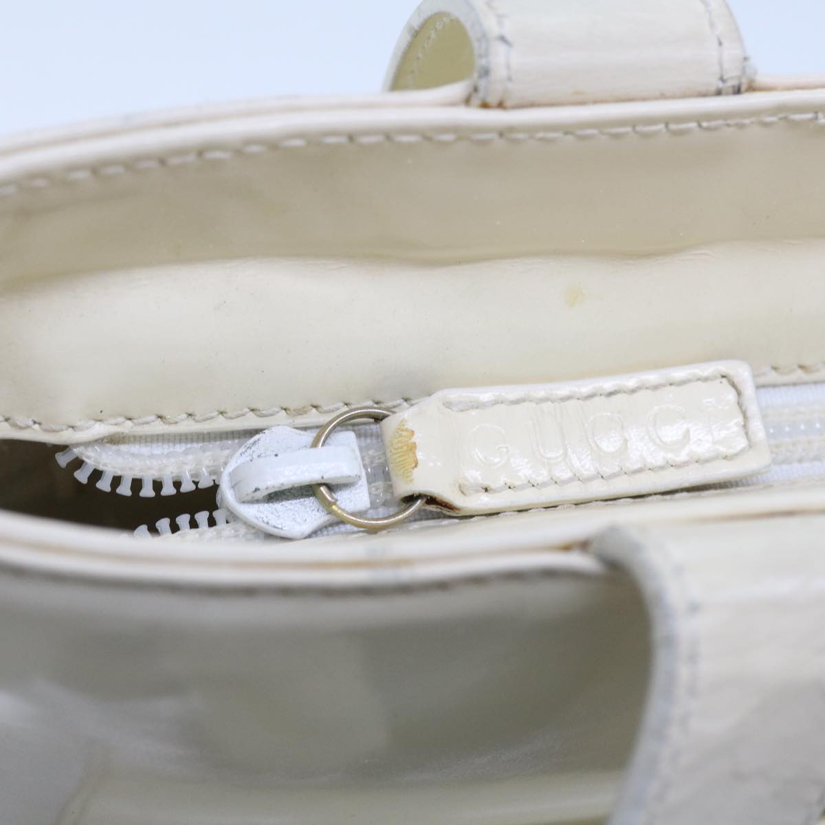 GUCCI Tote Bag Patent leather White ar10433