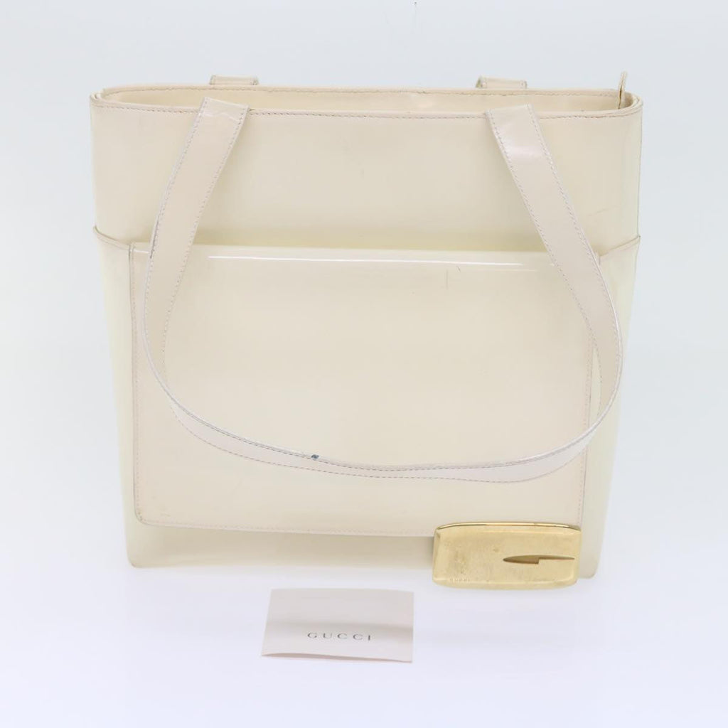 GUCCI Tote Bag Patent leather White ar10433