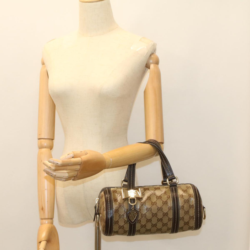 GUCCI GG Crystal Hand Bag Beige 181485 ar10447