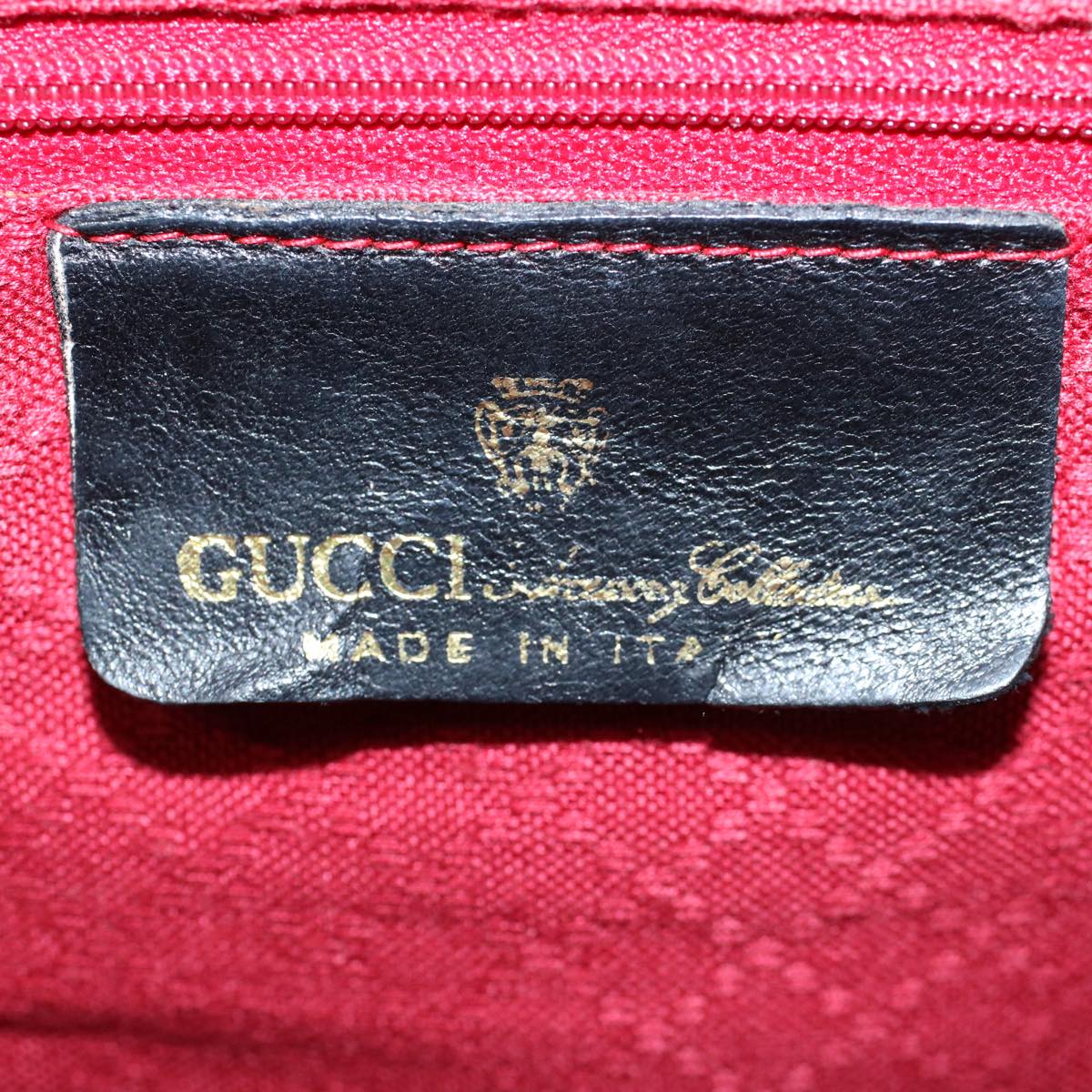 GUCCI GG Canvas Web Sherry Line Hand Bag Black Red Green 010 378 ar10456