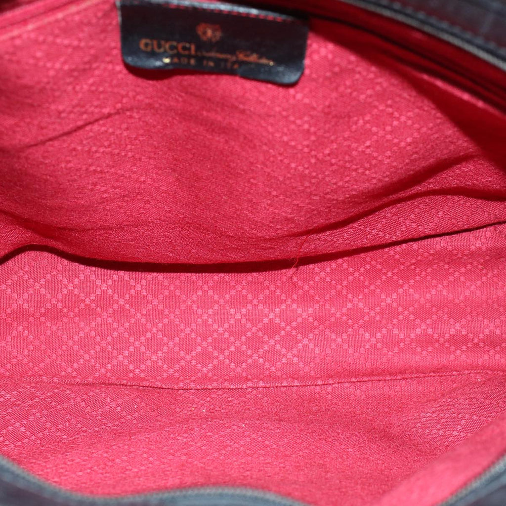 GUCCI GG Canvas Web Sherry Line Hand Bag Black Red Green 010 378 ar10456