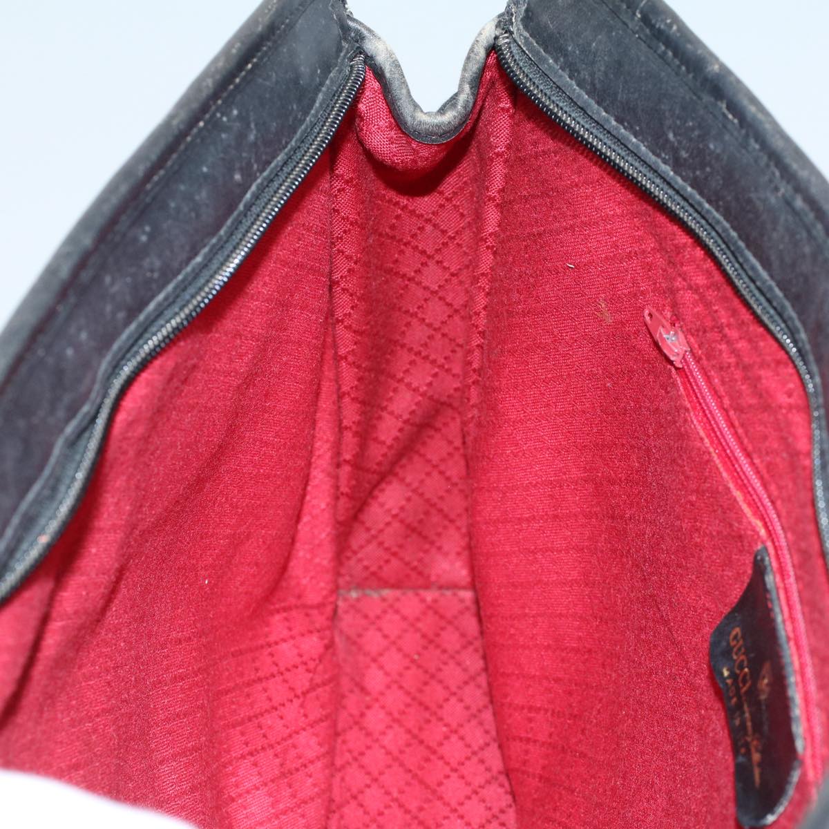 GUCCI GG Canvas Web Sherry Line Hand Bag Black Red Green 010 378 ar10456