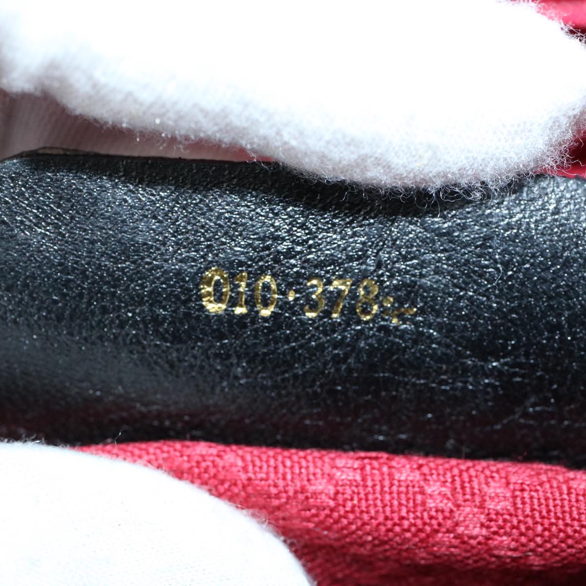 GUCCI GG Canvas Web Sherry Line Hand Bag Black Red Green 010 378 ar10456