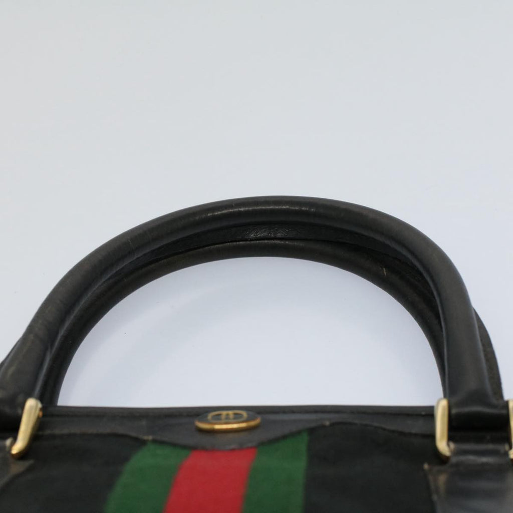 GUCCI GG Canvas Web Sherry Line Hand Bag Black Red Green 010 378 ar10456
