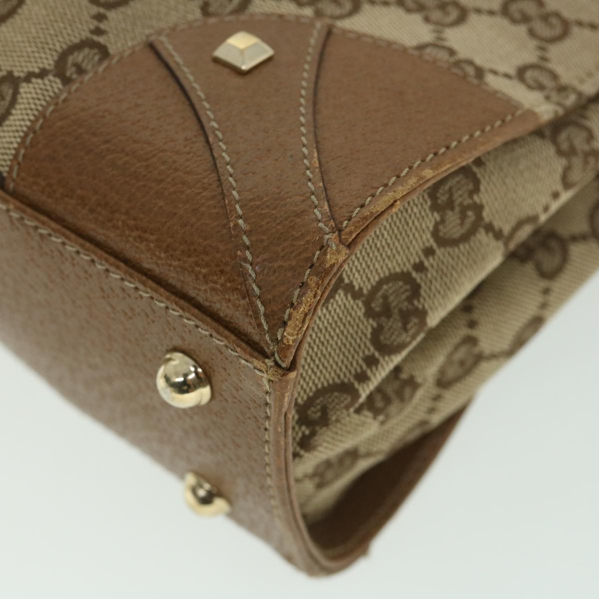GUCCI GG Canvas Hand Bag Beige 120895 ar10475