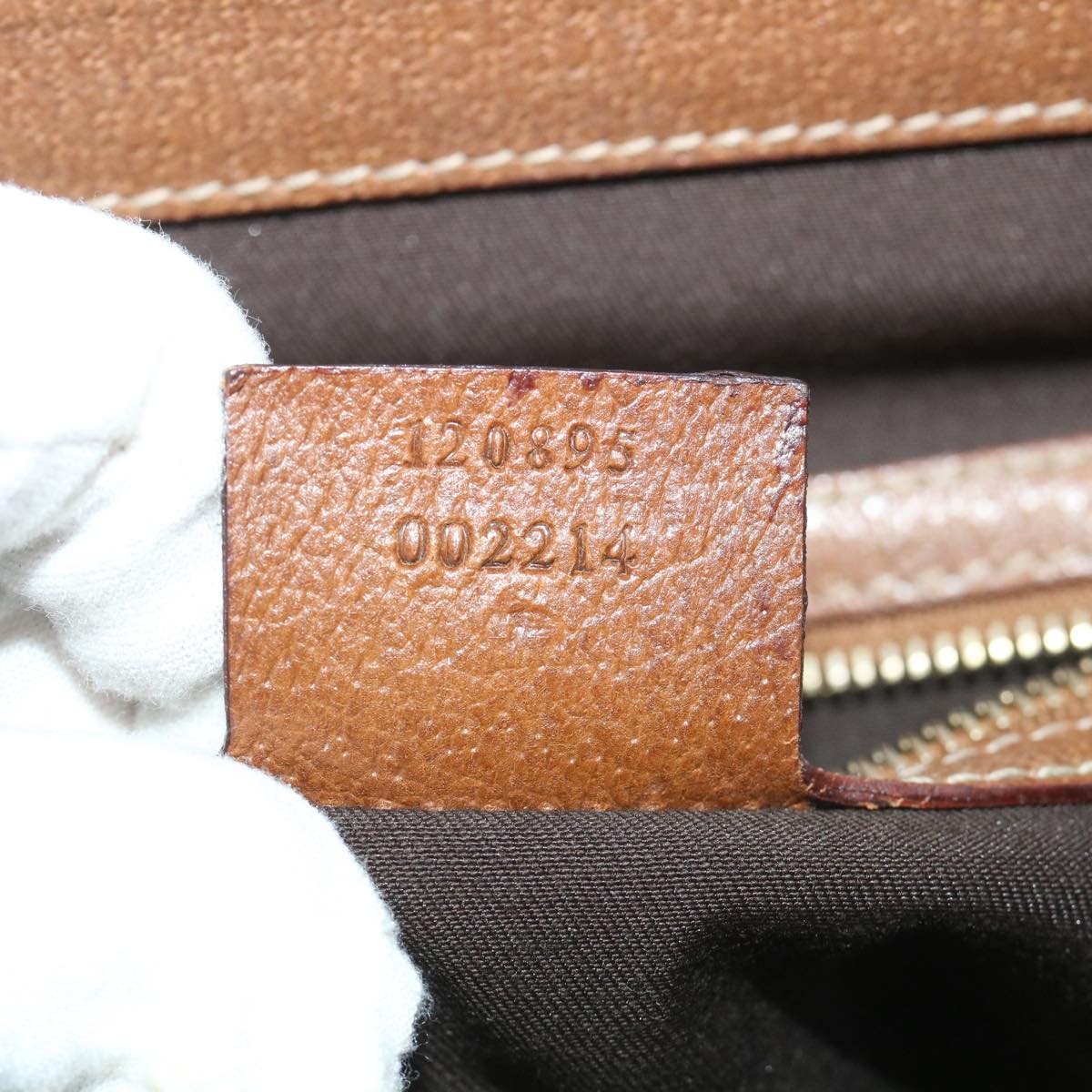 GUCCI GG Canvas Hand Bag Beige 120895 ar10475