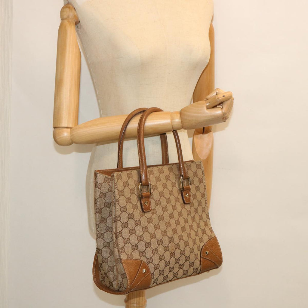 GUCCI GG Canvas Hand Bag Beige 120895 ar10475