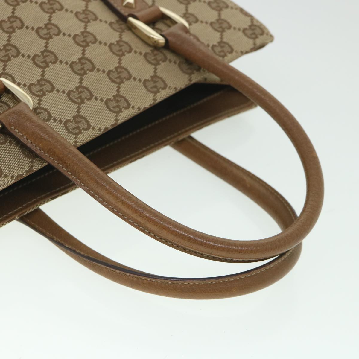 GUCCI GG Canvas Hand Bag Beige 120895 ar10475