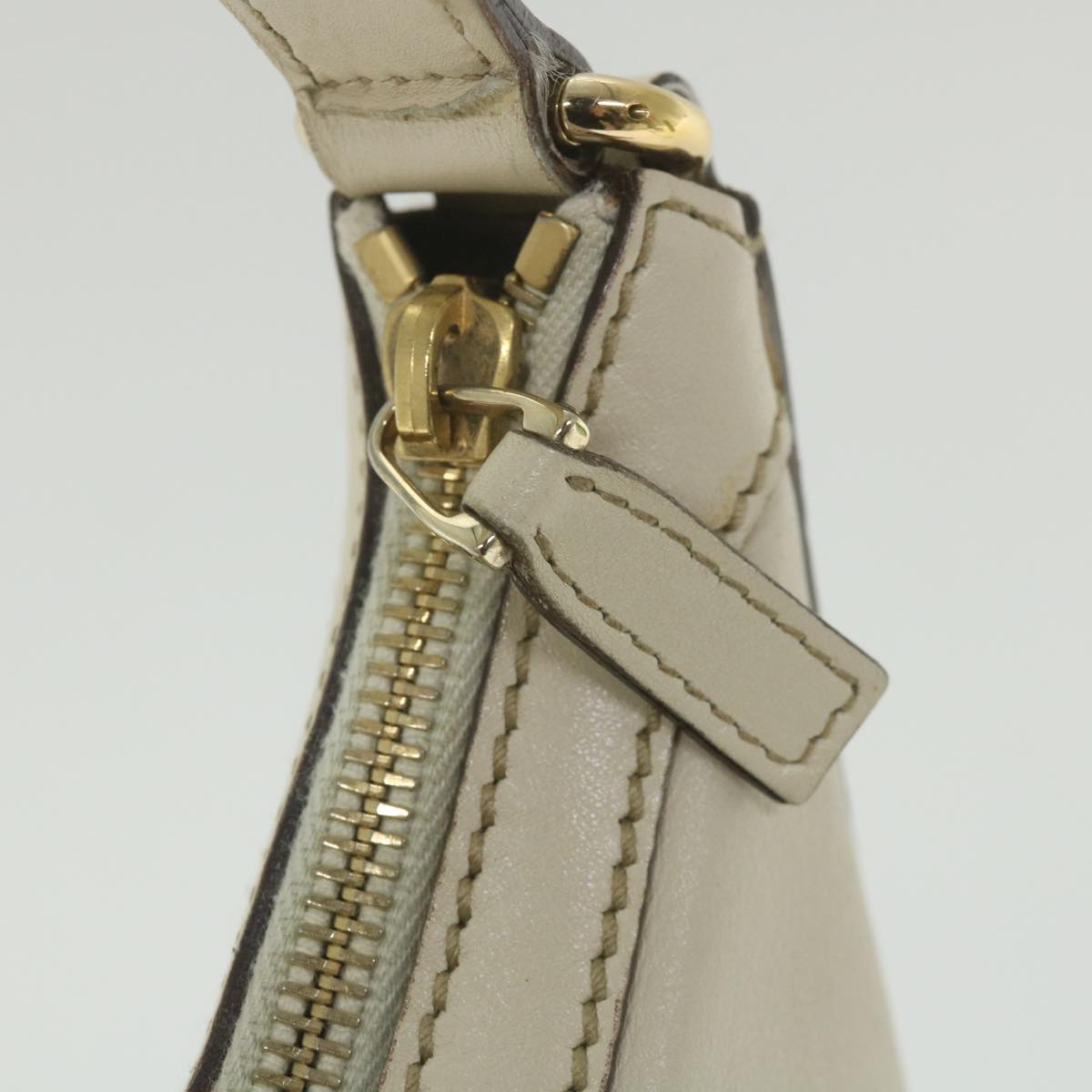 GUCCI Shoulder Bag Leather White 154395 ar10476