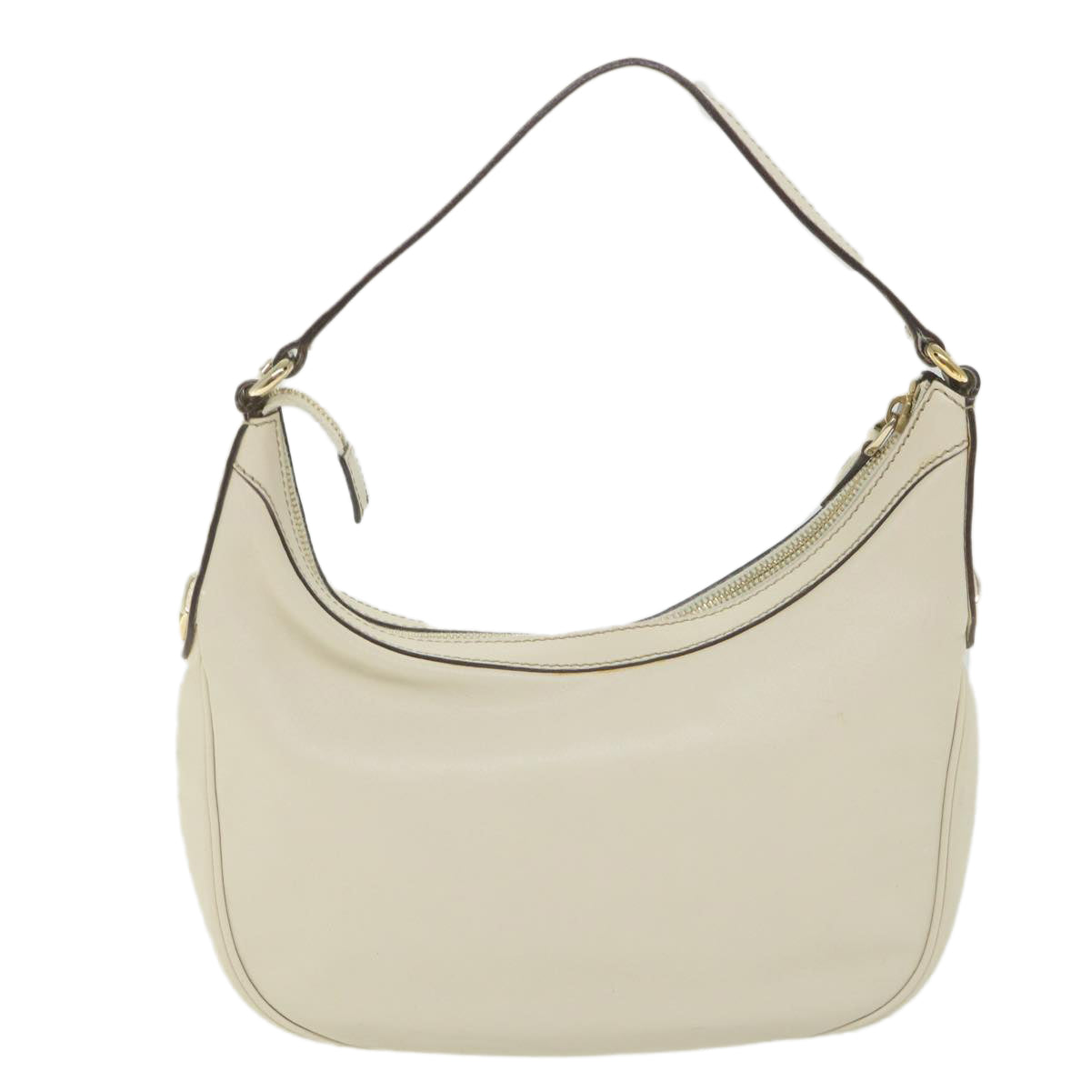 GUCCI Shoulder Bag Leather White 154395 ar10476