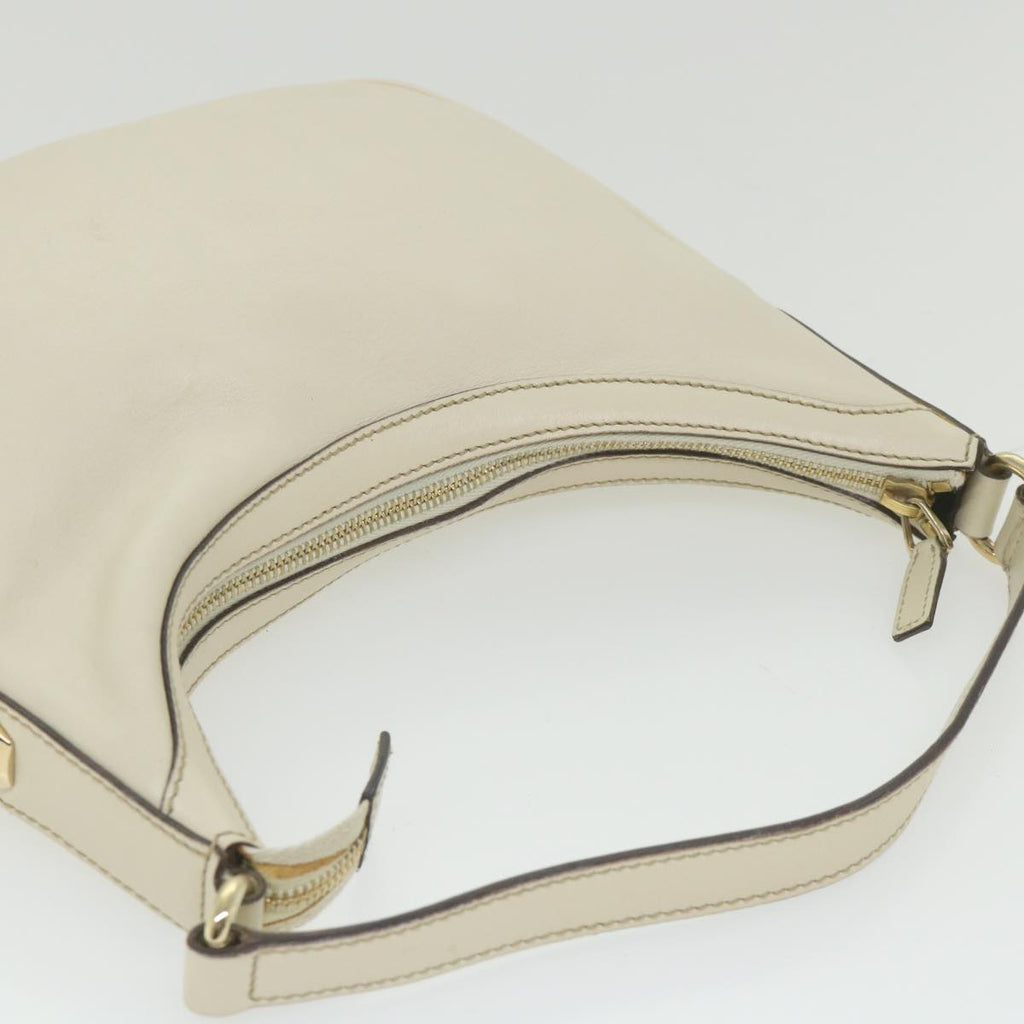 GUCCI Shoulder Bag Leather White 154395 ar10476