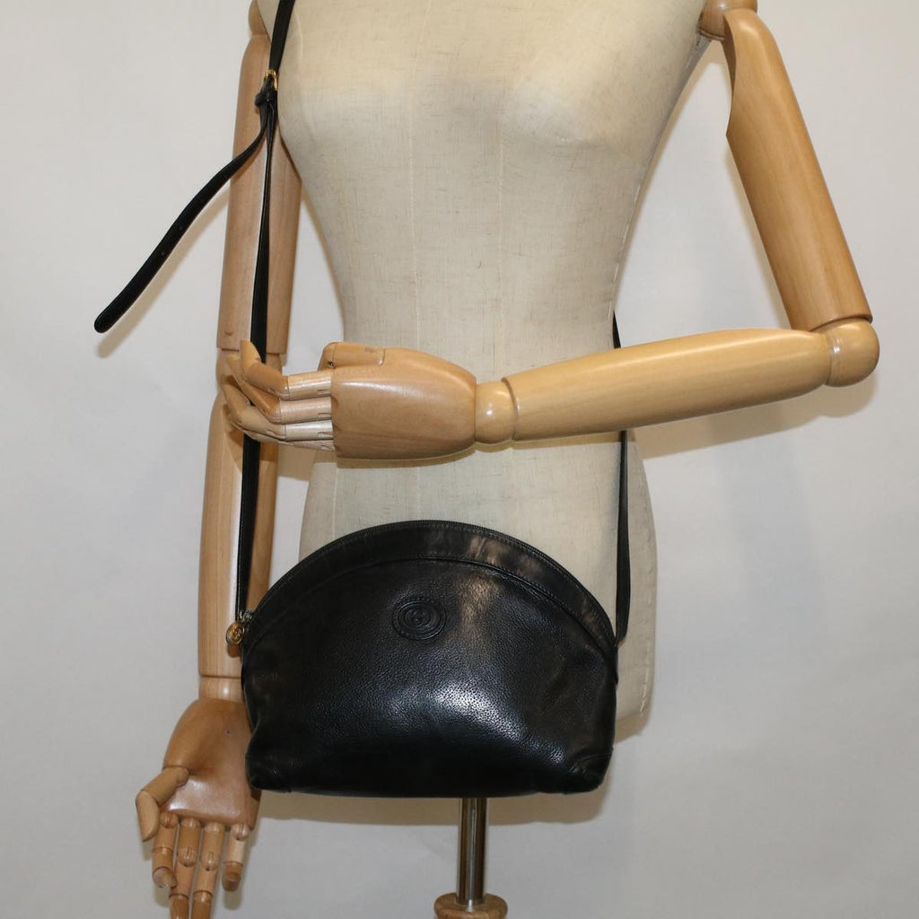 GUCCI Shoulder Bag Leather Black ar10481