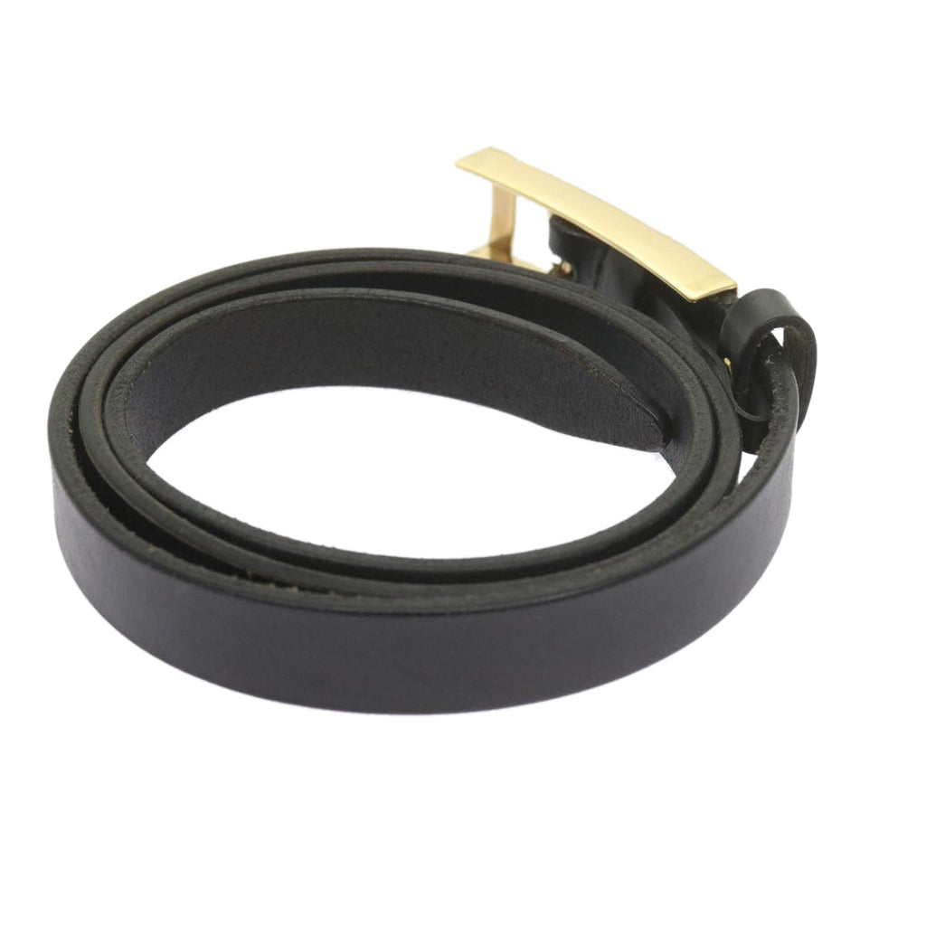 GUCCI Belt Leather 35.4""-37.4"" Black ar10497