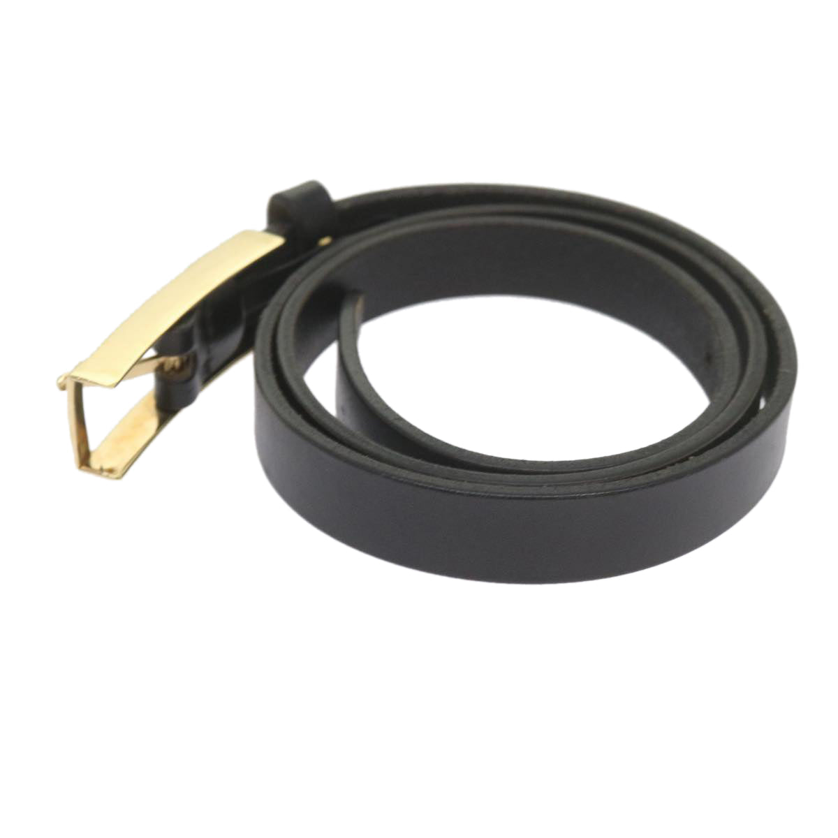 GUCCI Belt Leather 35.4""-37.4"" Black ar10497