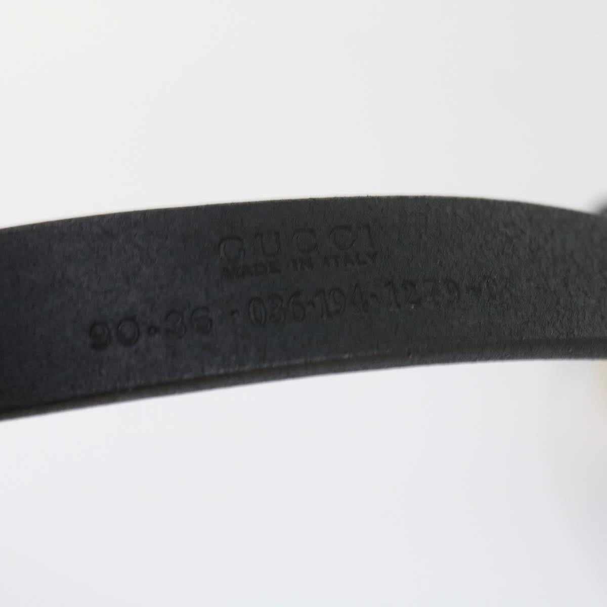 GUCCI Belt Leather 35.4""-37.4"" Black ar10497