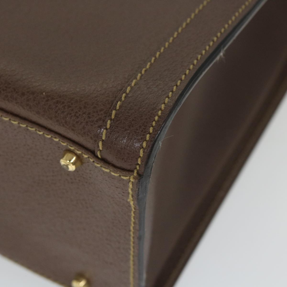 GUCCI Bamboo Hand Bag Leather Brown ar10505