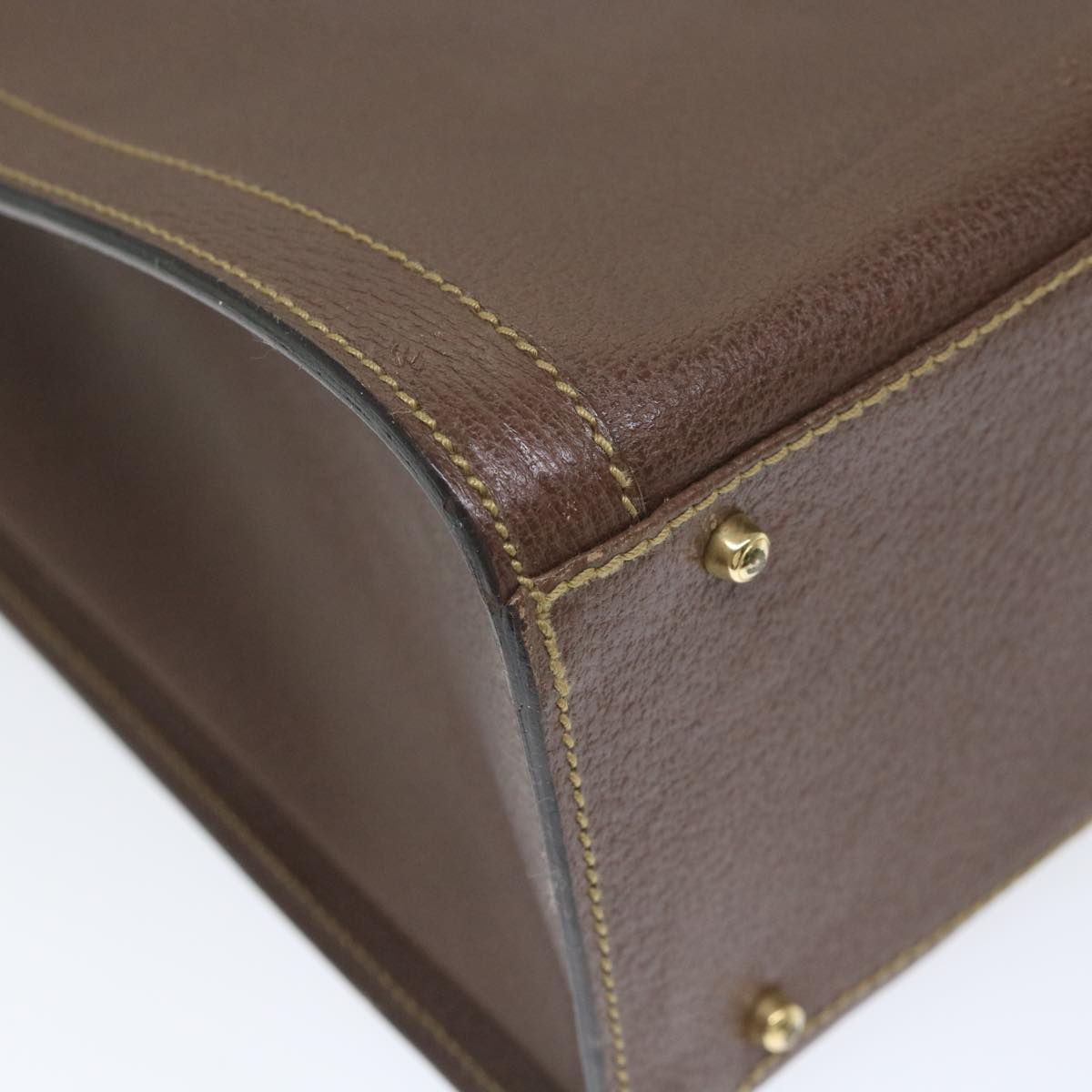 GUCCI Bamboo Hand Bag Leather Brown ar10505