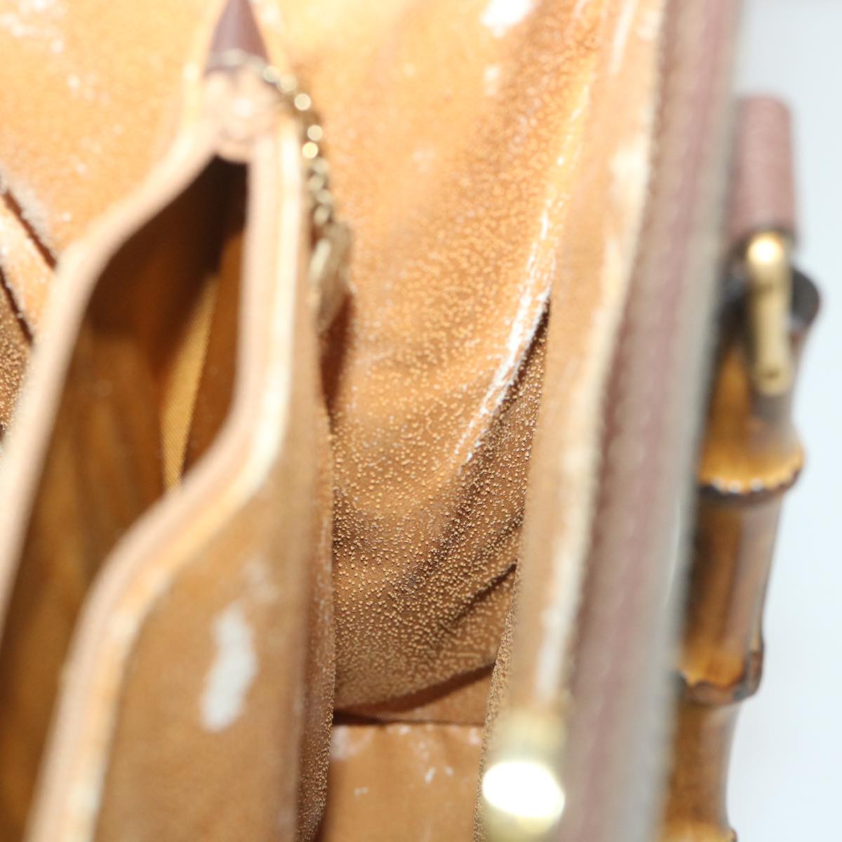 GUCCI Bamboo Hand Bag Leather Brown ar10505