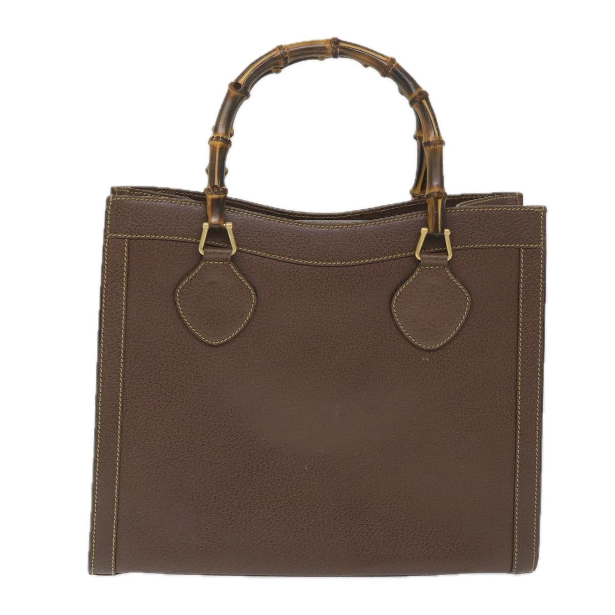 GUCCI Bamboo Hand Bag Leather Brown ar10505