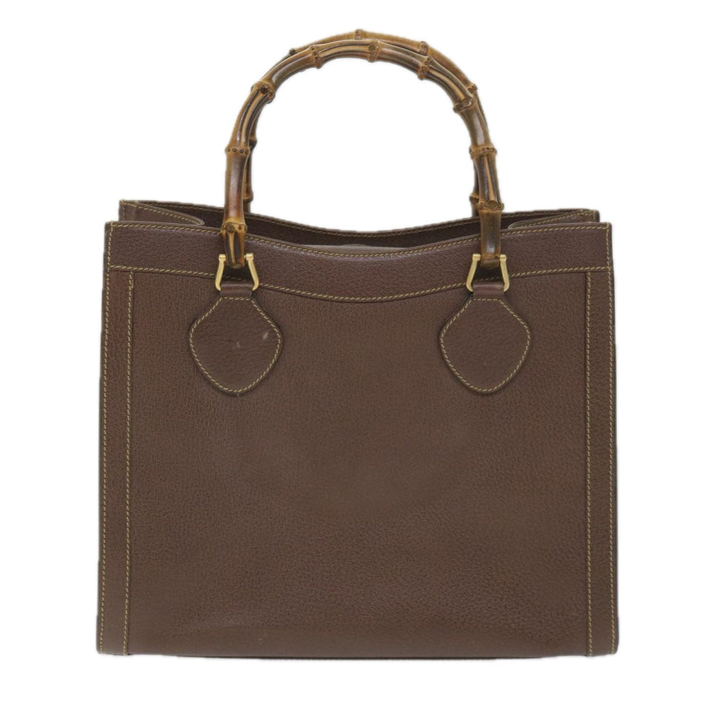 GUCCI Bamboo Hand Bag Leather Brown ar10505